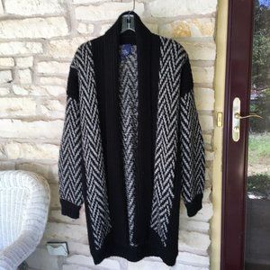 Black & Gray Sweater Coat